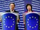 Le vice-Premier ministre chinois Wang Qishan (G) et la commissaire européenne au Commerce Catherine Ashton (D), donnent un point de presse  à l'issue du dialogue UE- Chine à  Bruxelles le 8 mai 2009.( Photo: Thierry Roge / Reuters )