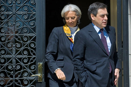 Le Premier ministre François Fillon, en compagnie de Christine Lagarde, ministre des Finances, le 23 mars 2009.( Photo : Reuters )