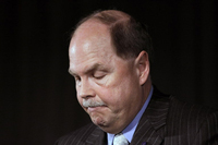 Fritz Henderson, PDG de General Motors, à Detroit aux Etats-Unis, le 27&nbsp;avril 2009.(Photo : AFP)