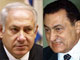 Le Premier ministre israélien Benjamin Netanyahu (g) et le président égyptien Hosni Moubarak.(Photos : Reuters, AFP)
