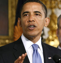 Le président américain Barack Obama lors de son intervention à propos de la réforme de la santé à la Maison Blanche, le 11mai 2009.(Photo : Reuters)