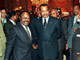 De gauche à droite : le président gabonais Omar Bongo, le président congolais  Denis Sassou Nguesso et le président centrafricain Ange-Félix Patassé, le 6 aôut 1999 au palais présidentiel de Libreville.(Photo : AFP)