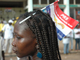 Une femme venue assister au meeting de Kumba Yala, le chef du principal parti d’opposition le PRS en Guinée Bissau.( Photo : Laurent Correau / RFI )