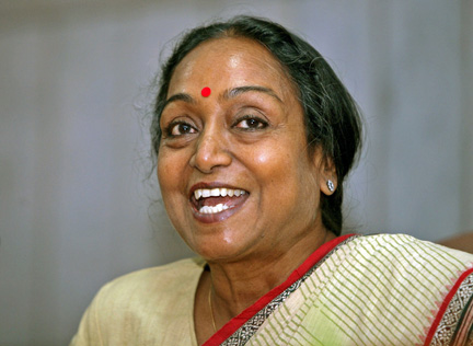 Meira Kumar, 64 ans, est la première femme élue à la tête du Parlement indien, le 3 juin 2009.(Photo : Reuters)
