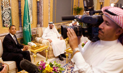 Barack Obama en compagnie du roi Abdallah, le 3 juin 2009.(Photo: Reuters)