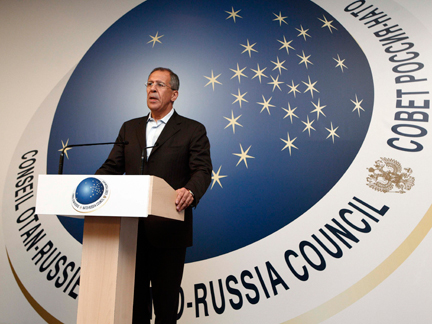 Le ministre russe des Affaires étrangères Sergueï Lavrov, donne une conférence de presse au terme du Conseil Otan-Russie, dans l'île grecque de Corfou, le 27 juin 2009. ( Photo : Yiorgos Karahalis/ Reuters )