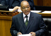 Le président sud-africain, Jacob Zuma, lors de son discours sur l'état de la nation, le 3 juin 2009.(Photo : Reuters)