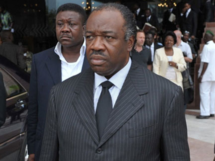 Ali Bongo Ondimba (c), fils du défunt président, Omar Bongo Ondimba. (Photo : AFP)