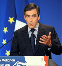 Le Premier ministre français François Fillon lors de l'annonce des priorités de l'emprunt national à Matignon, le 28 juin 2009.(Photo : AFP)
