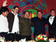 De gauche à droite, les présidents appartenant à l'ALBA : le Bolivien Evo Morales, le Hondurien Manuel Zelaya, le Nicaraguayen Daniel Ortega, le Vénézuélien Hugo Chavez et l'Equatorien Rafael Correa, réunis au Nicaragua, le 29 juin 2009.(Photo : Reuters)
