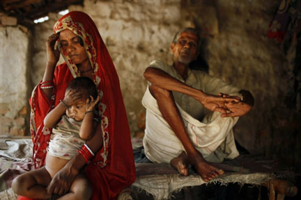 Une famille indienne à l'est du pays, plus de 400 millions de personnes souffrent de la faim en Asie du Sud.(Photo: AFP)