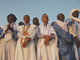 De g. à d., les leaders de l'opposition démocratique : Jémil ould Mansour, Messaoud ould Boulkheir, Mohamed ould Maouloud, Ahmed ould Daddah, Oumar ould Yali, Boidiel ould Houmeid. Photo prise le 18 mai 2009, lors d'une manifestation conjointe RFD-FNDD à Nouakchott.(Photo : Manon Rivière / RFI)