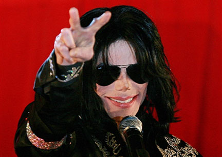 Michael Jackson pendant une conférence de presse dans la salle de concert O2 à Londres pour la promotion de sa tournée, le 5 mars 2009.(Photo : AFP)