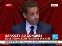 Nicolas Sarkozy à Versailles, le 22 juin 2009.