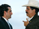 Le président destitué du Honduras Manuel Zelaya (d) en compagnie du ministre des Affaires étrangères du Costa Rica Bruno Stagno, le 8 juillet 2009.(Photo: Reuters)