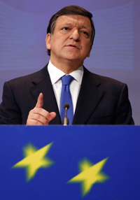 Le président de la Commission européenne José Manuel Barroso lors d'une conférence de presse, à Bruxelles, le 6 juillet 2009.(Photo : Reuters)