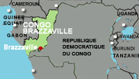 Le Congo Brazzaville.(Carte : Geoatlas)