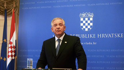 Le Premier ministre croate, Ivo Sanader, annonce sa démission lors d'une conférence de presse à Zagreb, le 1er juillet 2009.(Photo : Reuters)