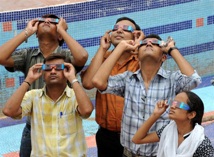 La plus longue éclipse totale de notre siècle a commencé en Inde.(Photo : AFP)