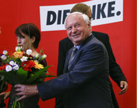 Oskar Lafontaine, leader du parti de gauche Die Linke, à Berlin le 31 août 2009.(Photo : Wolfgang Rattay/Reuters)