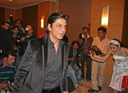 Shah Ruh Khan en invité d'honneur, au festival du film français en Inde, en 2008.(Photo : Mouhssine Ennaïmi/RFI)