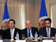 Conférence de presse après l'échec de la mission de l'OEA au Honduras.© Orlando SIERRA / AFP