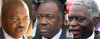 De gauche à droite : André Mba Obame, Ali Bongo et Pierre Mamboundou.(Photos : AFP, Reuters)