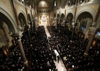 Les funérailles du sénateur Edward Kennedy à la basilique de Notre Dame de Perpétuel Secours à Boston, le 29 août 2009.(Photo : Reuters)