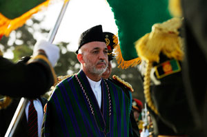 Le président afghan Hamid Karzaï lors des célébrations du jour de l'indépendance, le 19 août 2009.(Photo: Massoud Hossaini / Reuters)