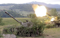 Des chars envoyés en Ossétie du Sud par Moscou lors de l'intervention de la Russie en août 2008.(Photo: Reuters)