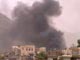 Une frappe aérienne a provoqué des nuages de fumée au-dessus de la ville de Haidan, au nord du Yémen, le 12 Août 2009.(Photo: Reuters)