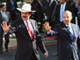 Le président déchu du Honduras et son homologue Felipe Calderón se sont rencontrés à Mexico le 4 août 2009.(Photo : REUTERS/Henry Romero)