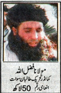 Le gouvernement pakistanais offrait le 28 mai 2009, une récompense pour l'arrestation de Muslim Khan, le porte-parole de l’insurrection islamiste de la vallée de Swat.(Photo : Aamir Qureshi/AFP)