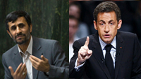 Le President iranien Mahmoud Ahmadinejad (G) et son homologue français Nicolas Sarkozy (D).( Photo:Reuters/Montage/RFI )