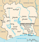 Carte de la Côte d'Ivoire.( Carte: Wikimedia.org)