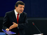José Manuel Barroso, lors de son discours au Parlement européen, à Strasbourg, le 15 septembre.(Photo : Vincent Kessler/Reuters)