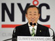 A New York, le 21 septembre, Ban Ki-moon lance la «&nbsp;Semaine du climat&nbsp;» dont le point culminant devrait être la conférence mondiale qui se tiendra lors de l'Assemblée générale de l'ONU du 22 septembre.(Photo : AFP)