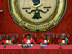 Les membres de la Cour constitutionnelle du Gabon.(Photo : Patrick Fort/AFP)