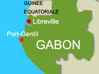 Deux personnes ont été tuées à Port-Gentil, la deuxième ville du pays.(Carte : RFI)