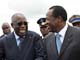 Le président ivoirien Laurent Gbagbo (g) et son homolgue burkinabé Blaise Compaoré (d), le 15 septembre 2009 à Yamoussoukro.(Photo : AFP)