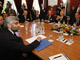 Dernière rencontre entre les représentants des 6 pays en charge du dossier du nucléaire iranien ainsi qu'un émissaire iranien, Said Jalili (g), à Genève, le 19 juillet 2008.(Photo : AFP)