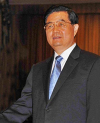 Le président chinois Hu Jintao, à New York, le 21 septembre 2009. La Chine refuse tout engagement contraignant et demande d’importantes compensations financières pour tout effort consenti. (Photo : AFP)