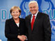 La chancelière allemande Angela Merkel (g) et le ministre allemand des Affaires étrangères Frank-Walter Steinmeier lors d'un débat télévisé à Berlin, le 13 septembre.(Photo : Reuters)