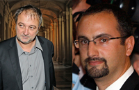 Denis Robert et Florian Bourges, au palais de justice de Paris, le 21 septembre 2009.(Photo : Reuters)