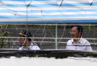 L'ex-président taïwanais Chen Shui-bian (d) au centre de détention Tucheng à Taipei, le 11 septembre 2009.(Photo : Reuters)