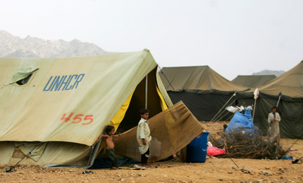 Le camp de réfugiés d'al-Mazraq, près de Saada, dans le nord-ouest du Yémen, le 14 septembre 2009.(Photo : Reuters)
