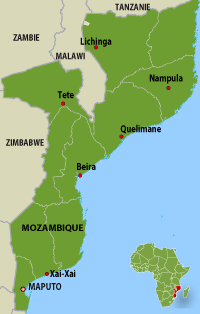 Le Mozambique.(Carte : L. Mouaoued/RFI)