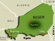 Le FPN, l 'un des mouvements  rebelles touaregs du nord Niger va déposer les armes à Agadez.(Carte: RFI)