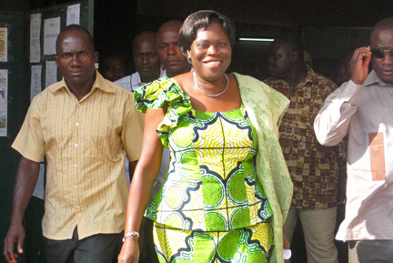 Simone Gbagbo à Abobo, le jeudi 8 octobre 2009.(Photo : RFI)