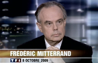 Frédéric Mitterrand lors du journal télévisé, jeudi 8 octobre 2009.(Photo : AFP)